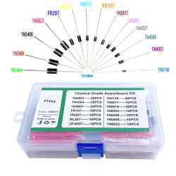 Kit d’assortiment de diodes (14 Références, Total 200 pièces) Kit d’assortiment de diodes (14 Références, Total 200 pièces)