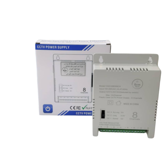 Alimentation CCTV 8 Canaux – ECM Tech YAS12180W8CH Alimentation CCTV 8 Canaux – ECM Tech YAS12180W8CH