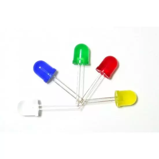 10mm LED  Rouge, Vert, Jaune, Blue, Blanc 
