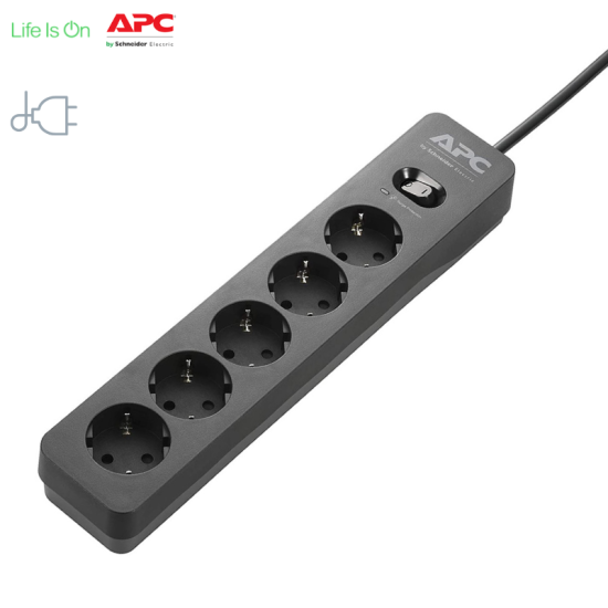 APC PME5B-GR SurgeArrest Essential – Multiprise Parasurtenseur 5 Prises Schuko