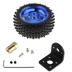 Roue Robot 85mm avec Connecteur 6mm et Support Moteur 37GB