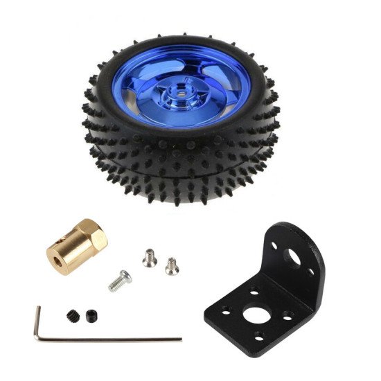 Roue Robot 85mm avec Connecteur 6mm et Support Moteur 37GB