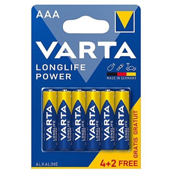 Varta Alkaline Battery AAA LR6 4+2pcs 1PACK