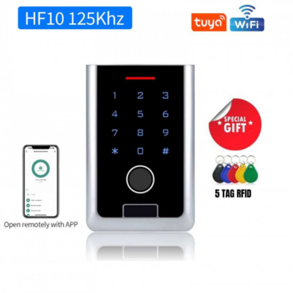 HF10-EM – Wi-Fi Smart Access Control Keypad with Fingerprint & EM RFID Card Reader