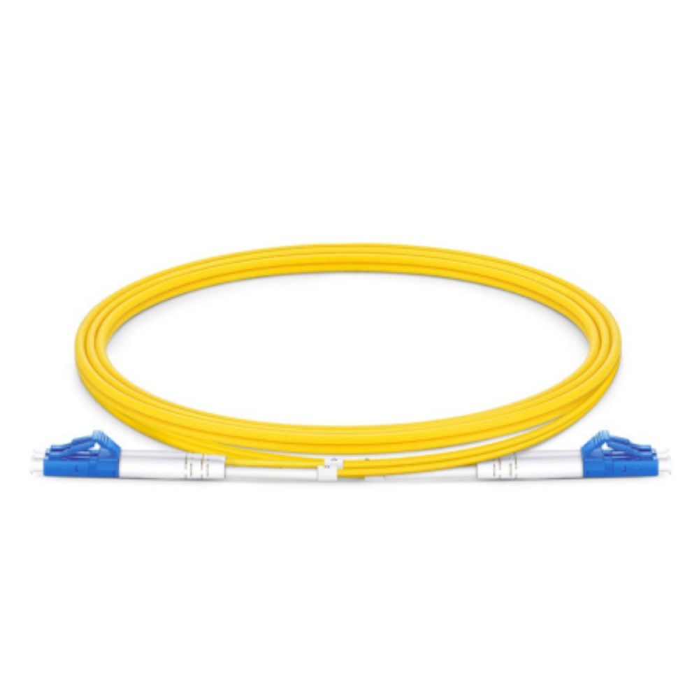 FIBER OPTIC PATCH CABLE, DUPLEX, SINGLE-MODE LC/LC, OS2 9/125 µm – 5 m (16.4 ft.) – YELLOW