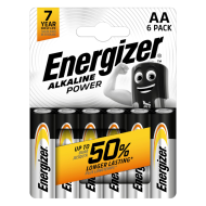 Piles alcalines Energizer Power AA – Lot de 6 piles