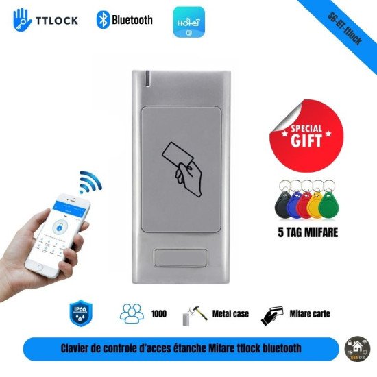 Mini contrôle d'accès intelligent application TTLock Bluetooth étanche IP66 S6-BLE