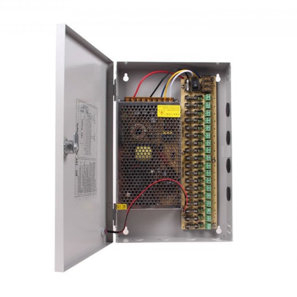 12V 20A, 18 channel CCTV camera power supply distribution box