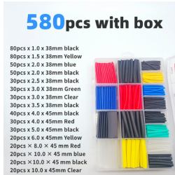 580pcs/ lot ensemble de tubes thermorétractables  580pcs/ lot ensemble de tubes thermorétractables