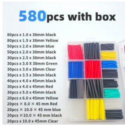 580pcs/ lot ensemble de tubes thermorétractables  580pcs/ lot ensemble de tubes thermorétractables