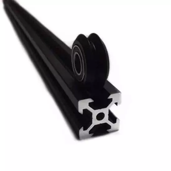 Profilé aluminium v-slot Rail de guidage linéaire 20x80x1500mm en noir